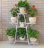 ZENGAI 金属 フラワースタンド 多層 クロロフィタム バルコニー 鉄の芸術 フラワーポットラック、 3色使用可能 フラワースタンド ( 色 : 白 , サイズ さいず : 7 floors/83