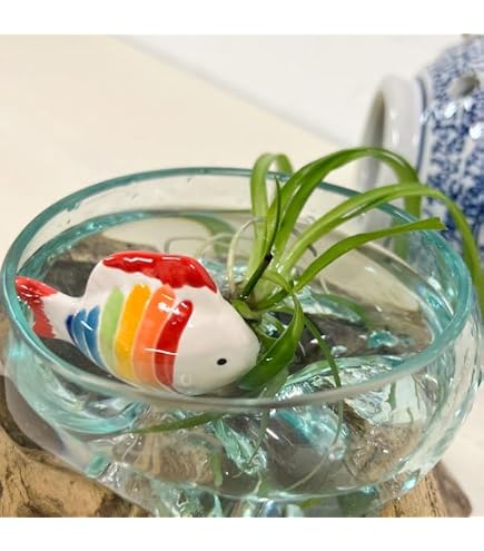 Amazon.co.jp: かわいい 手作り ガラス細工 三つ足 金魚鉢 FC413