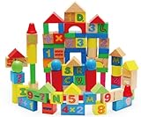 100英数字建物ブロック。子供の早期教育とインテリジェンスおもちゃ！木製子供のビルディングブロック玩具。Da – 1
