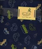 1 X Navy Blue Boys Baby Nursery Crib Blanket Cars Buses Signals VW's by Bean Sprout
