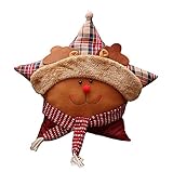 素敵なリネンスタークリスマスソファベッドホームインテリアピロークッション、鹿