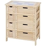 不二貿易 木製4段ボックス S 幅56cm ナチュラル 50246