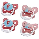 Dr. Brown's 4 Piece Prevent Butterfly Stage 1 Pacifier, Pink, 0-6 Month by Dr. Brown's