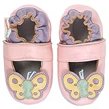 モモベビー乳幼児/トドラー 蝶 メリージェーン ピンクソフトソールレザーシューズ ネイビー 18-24 ヶ月/6-7 M 米国トドラー (インポート)