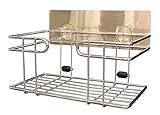 JustNile Wall-Mounted Shower Caddy/Toiletries Organizer/Detergent Holder, metal grill basket, with R