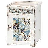 不二貿易 陶製 キャビネット 風 ポットブルー 高さ28cm 33933