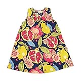 【SiShuNon/Kiccoly】フルーツノースリーブワンピース キッコリー キッズ 女の子 フルーツ 総柄 トロピカル ノースリーブ ワンピース 130 4 ネイビー