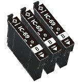 エプソン用 IC69 ICBK69 ブラック 3本セット互換インクカートリッジ 増量 残量表示付き (最新型ICチップ付き) 対応機種:PX-105 / PX-045A / PX-046A / PX-047A / PX-405A / PX-435A / PX-436A / PX-437A / PX-505F / PX-535F