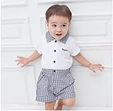 ベビー キッズ 赤ちゃん 子供服 洋装フォーマル 紳士風 男の子 半袖 カバーオール ロンパース 春夏 結婚式 お宮参り 七五三 節句 入園式 入学式 出産祝い ギフトBaby0174