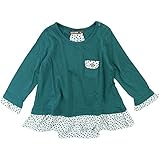 【秋冬物】 nico hrat(ニコフラート) 綿レーヨン天竺裾ドット柄チュニック 95cm/GN NO.B-250762