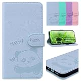TEDTIKJT Galaxy A41 ケース 手帳型 人気 おしゃれ ギャラクシーA41 スマホケース 財布型 かわいいパンダ柄 ギャラクシーSC-41A 手帳 カバー 高級PUレザー 薄型 軽量 全面保護 galaxy a41 SCV48 ケース 手帳型 カード収納 スタンド機能 Samsung Galaxy A41 6.1インチ 携帯カバー 上質な手触り 擦り傷防止 贈り物 -青