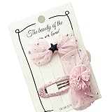 RoRykon 子供 髪飾り ヘアアクセサリー ヘアクリップ キッズ 女の子 髪飾り リボン 発表会 かわいい お呼ばれ お出かけ 結婚式 (ピンク)