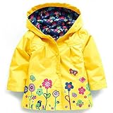 子供服子供のアウターウェア女の子素敵な花風と雨のジャケット女の子レインコート (130, パープル)