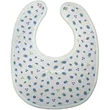 【ワッフル/スムース】パイン・スター柄　スタイ　ビブ　よだれかけ　リバーシブルタイプ　NO.38-W(BU)　【日本製】　charlotte限定