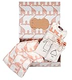 MILKBARN(ミルクバーン)  新生児用 スワドル&ナイトキャップ&ガウン セット ローズ エレファント 25009300
