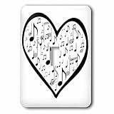 3drose BrooklynMeme Designs – Heart with Music Notes Inside – 照明スイッチカバー – シングルトグルスイッチ( LSP _ 253734 