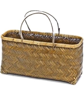 Amazon.co.jp: 型番347NA 竹かごバッグ 市場かご 一閑張り用カゴ