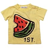 《初夏盛夏対応》 BateauBleue(バトーブルー) 天竺すいかPt半袖Tシャツ 120cm/Ye NO.AH-1751321