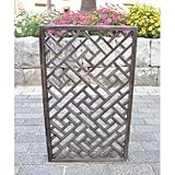 古木 透かし格子パネル 建具 窓花 【幅38cm 高さ62cm 厚み3.5cm】