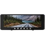 9.1インチルームミラーモニター、1080P 12V/24V対応AV1/AV2系統映像入力、シガーアダプター付き、取付簡単、12ヶ月保障