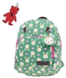 Smile march ( ｽﾏｲﾙﾏｰﾁ ) ﾍﾞﾋﾞｰ ｷｯｽﾞ ﾘｭｯｸ 選べる 4色 ﾘﾌﾚｸﾀｰ 付 かわいい 子供用 カバン a199 (Ｓ, うさぎ・グリーン)
