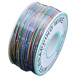 URBEST 305 MホワイトPCBはんだPVCコーティング錫メッキ銅線ワイヤラップ30 AWG 105摂氏ケーブルロール マルチカラー CECOMINOD035080