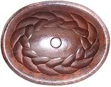 Hammered Oval Braided Bathroom Copper Sink by Fine Crafts & Imports
