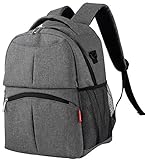 goldwheatおむつバッグバックパック赤ちゃん旅行Nappyバッグfor Baby Care with防水服バッグベビーカークリップ L グレー GDT-HDAJ01