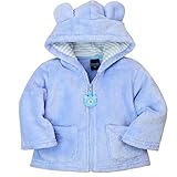 (ダンティヤ)Dantiya  秋冬　ベビー　キッズ　　赤ちゃん用　コート　ベルベットのジャケット　帽子付き (１２ヶ月, ブルー)