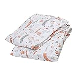 Bacati Muslin 2 Piece Crib Sheets, Basketball/Orange/Grey