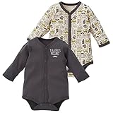 西松屋 EFD 2枚組長袖前開きロンパース肌着（ヒゲ・ジェントルマン）【60cm・70cm・80cm】 新生児 70