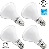 4 PACK 11W ENERGY STAR UL-listed Dimmable BR30 LED Bulb, 800lm 65W Equivalent LED BR30 Light Bulb, 5