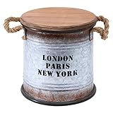 不二貿易 ブリキスツール 直径25×高さ26cm シルバー 26169