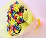 ［ビズフラワー］レインボーローズ　20本花束