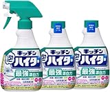 【まとめ買い】花王 キッチン泡ハイター 台所用漂白剤 スプレータイプ 本体400ml＋つめかえ用400ml×2