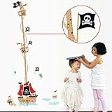 猿ちゃんの海賊船 ウォールステッカー 身長計 wall sticker ウォールペーパー壁紙 ステッカー身長 ウォールシール 身長計 50*70cm