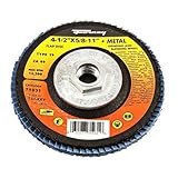 Forney 71931 Flap Disc, Type 29 Blue Zirconia with 5/8-Inch-11 Threaded Arbor, 60-Grit, 4-1/2-Inch [