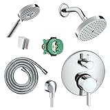 Hansgrohe KSH04447-27486-14PC Raindance Shower Faucet Kit with Handshower PBV Trim with Diverter and