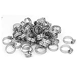 uxcell ホースクランプ ホースバンド 16-25mmクランプ クーラントパイプ継手 パイプクランプ 100個入り