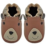 Kimi + Kai Kids Soft Sole Leather Crib Bootie Shoes - 0-6 Months