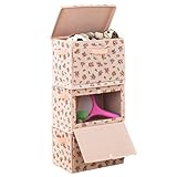 アストロ 収納ボックス 3個組 花柄 積み重ねできてカラーボックスにぴったりのサイズです 606-23