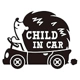 imoninn CHILD in car ステッカー　【パッケージ版】　No.37　ハリネズミさん　（黒色）