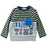 【秋冬物】 CHILD CHAMP(チャイルド チャンプ) 裏起毛×ベロアボーダー切替ロゴトレーナー 80cm /GY NO.C-86154156