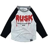 RUSK(ラスク) 天竺メルトロゴPtラグラン長袖Tシャツ 110cm /O/WHITE NO.P-3511-02