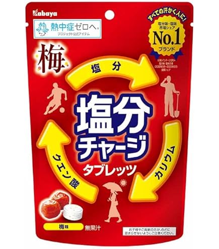 Amazon | カバヤ 塩分チャージタブレッツ 塩レモン 81g×12個 | カバヤ