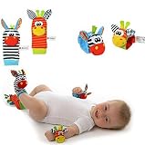 Tasny Socks Baby Funny Wrist Rattles Socks Baby Toys Zebra Giraffe Doll [並行輸入品]