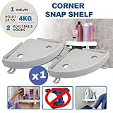 anshinto簡単壁浴室コーナー簡単クイックFixシェルフグリップ4 kgまで One Size ブラック