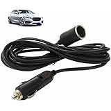 シガーソケット 延長ケーブル 3M DC電源 12V/24V 車用 シガーライター延長コード 延長プラグ 急速充電 ソケット LED指示ライト付き シガーアダプター用延長コード ブラック（3M）