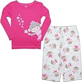 カーターズ（Carter's)女の子用ピンクマジカルプリンセスモンキー長袖&おさる柄フリースパンツパジャマ上下2点セット 4T 4歳用　110cm ,白寝巻き,おねんね着,スリープウェア【並行輸入】