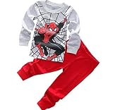 016春秋子供のパジャマスーツ男児女児服装スパイダーマン上着+ズボンパジャマ児童パジャマ2-7Yパジャマ綿
